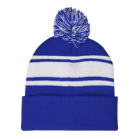 Royal Blue Striped Winter Beanie Thumb