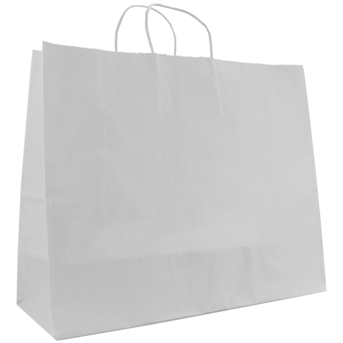 White Extra Wide White Paper Shopper Bag