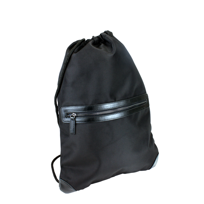 Black Classic Mesh Upscale Drawstring Backpack