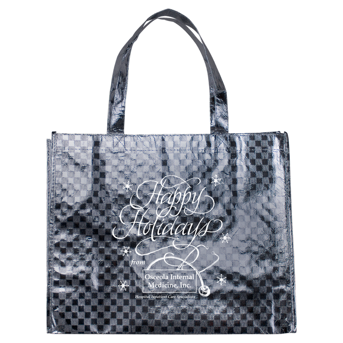  DISCONTINUED-Metallic Designer Laminated Tote