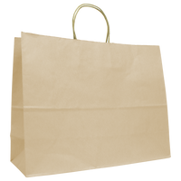 Oatmeal Extra Wide Matte Color Kraft Shopper Bag Thumb