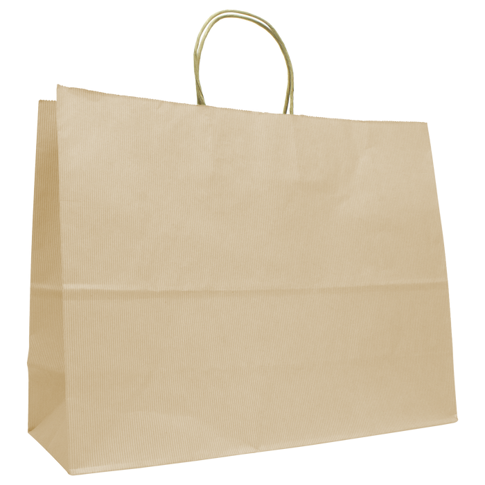 Oatmeal Extra Wide Matte Color Kraft Shopper Bag