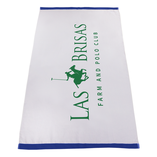 white beach towels,  embroidery,  silkscreen imprint, 