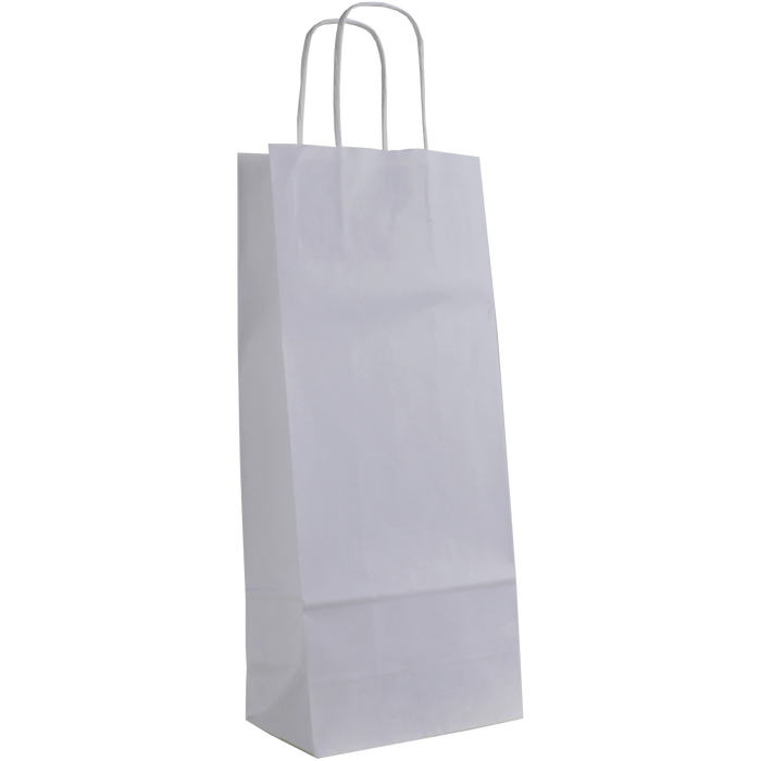 White 1 Bottle White Paper Bag