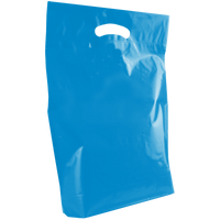 Blue Medium Recyclable Die Cut Plastic Bag Thumb