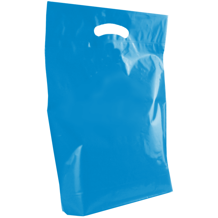 Blue Medium Recyclable Die Cut Plastic Bag