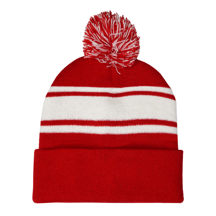 Red Striped Winter Beanie