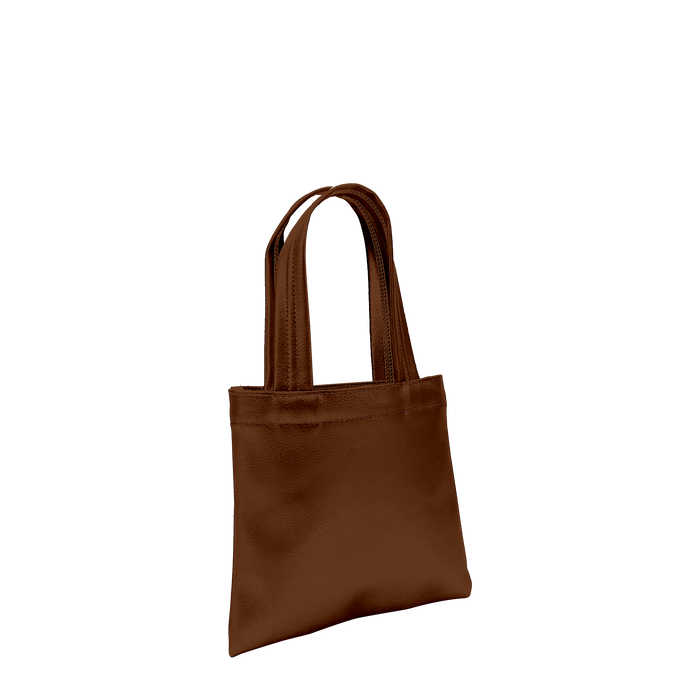 Brown Small Vegan Leather Tote Bag