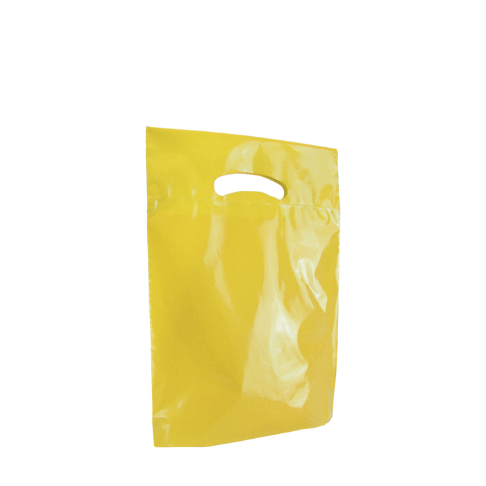 Yellow Small Eco-Friendly Die Cut Plastic Bag