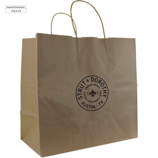 take-out bags,  paper bags, 