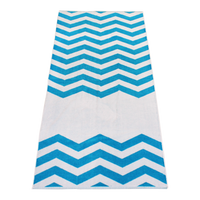 Turquoise Horizon Chevron Striped Beach Towel Thumb