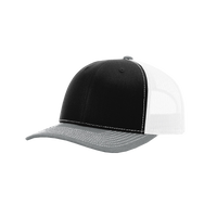 Black/Grey/White Richardson Trucker Snapback Hat Thumb