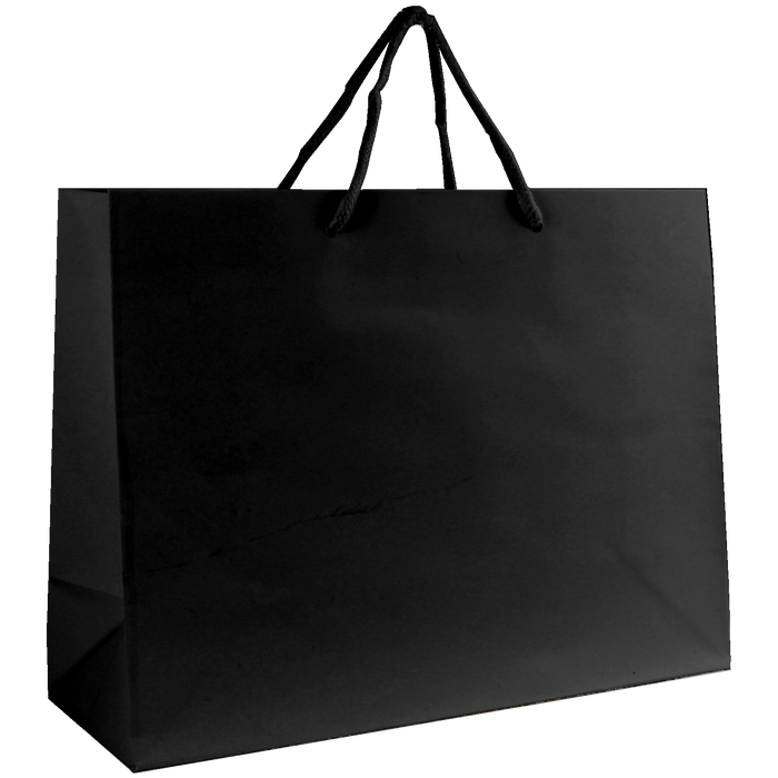 Black Medium Glossy Shopper Bag