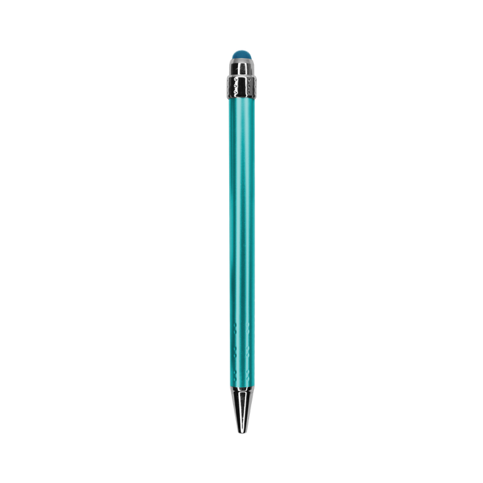 Teal Green with Blue Ink Chrome Stylus Pen