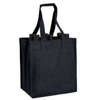 Black 6 Bottle Wine Tote Thumb