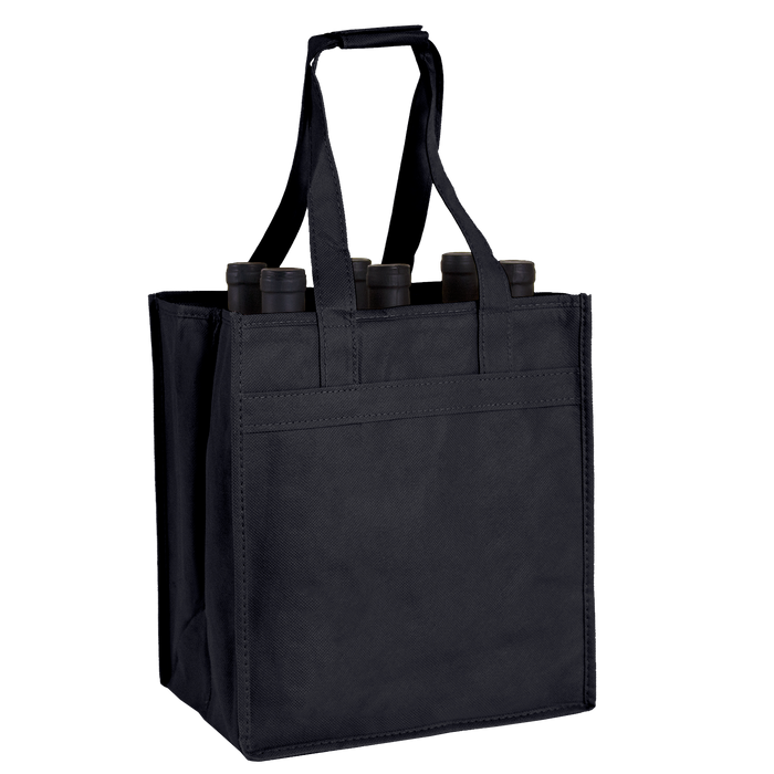 Black 6 Bottle Wine Tote