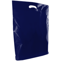 Navy Blue Large Recyclable Die Cut Plastic Bag Thumb