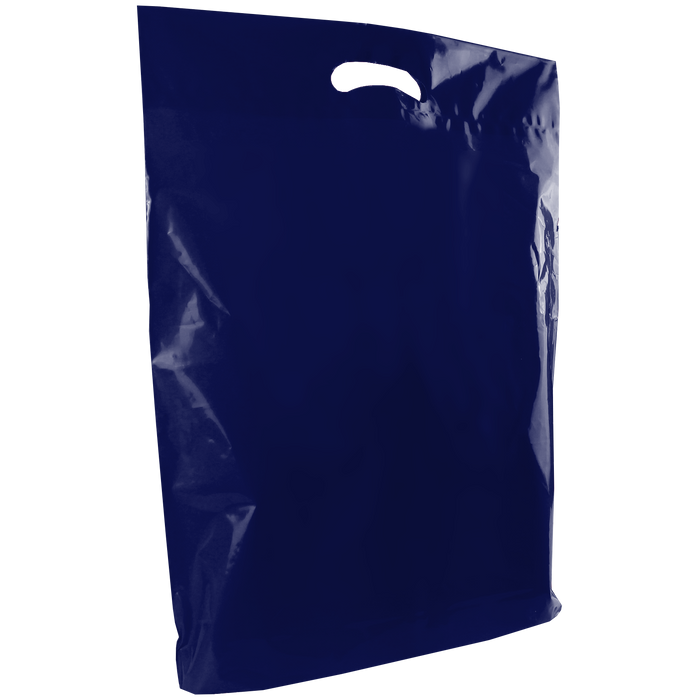 Navy Blue Large Recyclable Die Cut Plastic Bag