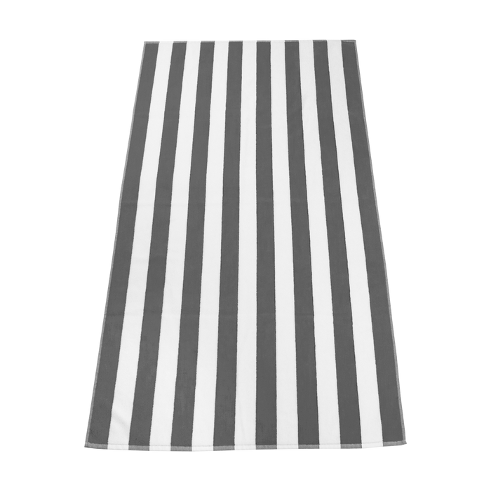 Grey Latitude Striped Beach Towel