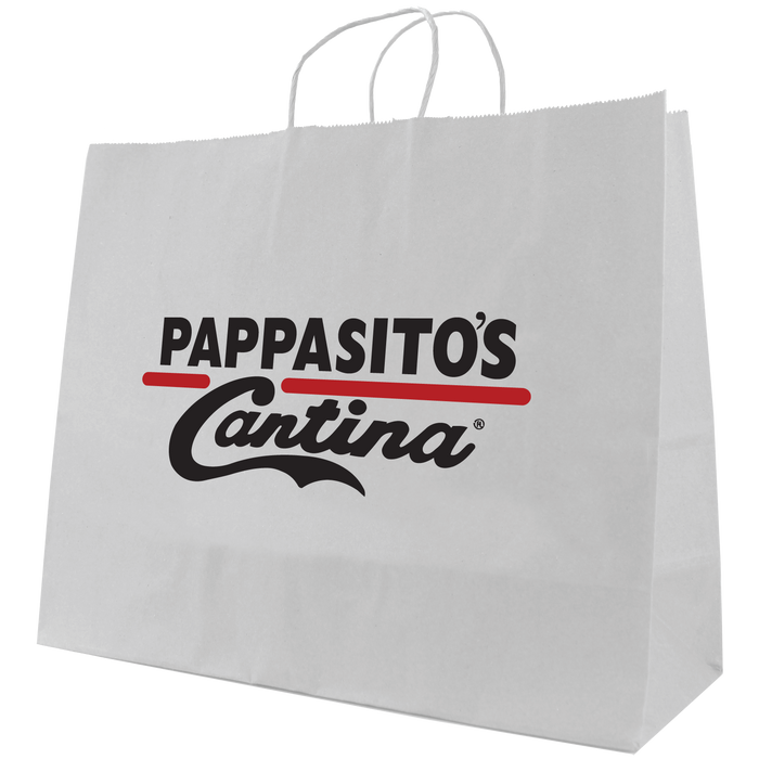  Extra Wide White Paper Shopper Bag