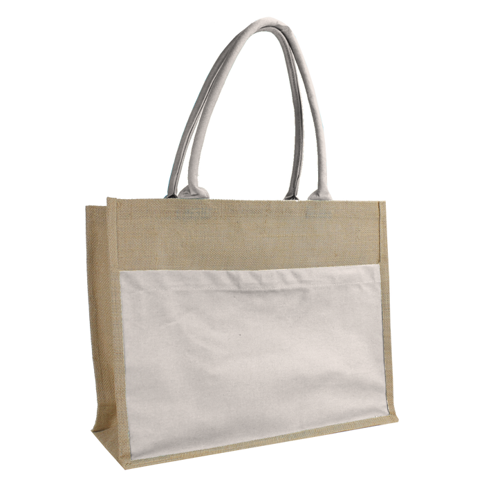 Natural DISCONTINUED-Organic Jute Canvas Tote