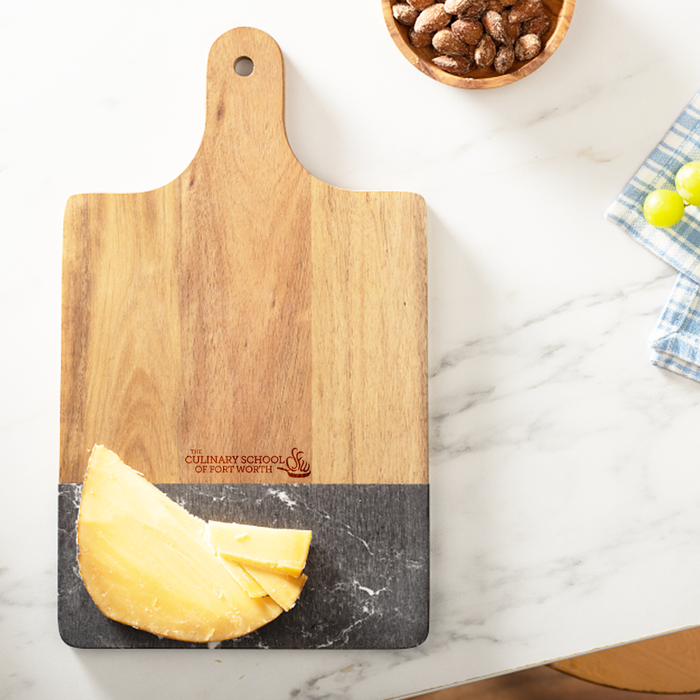  Black Marble and Wood Cutting Board