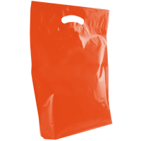 Orange Medium Recyclable Die Cut Plastic Bag Thumb