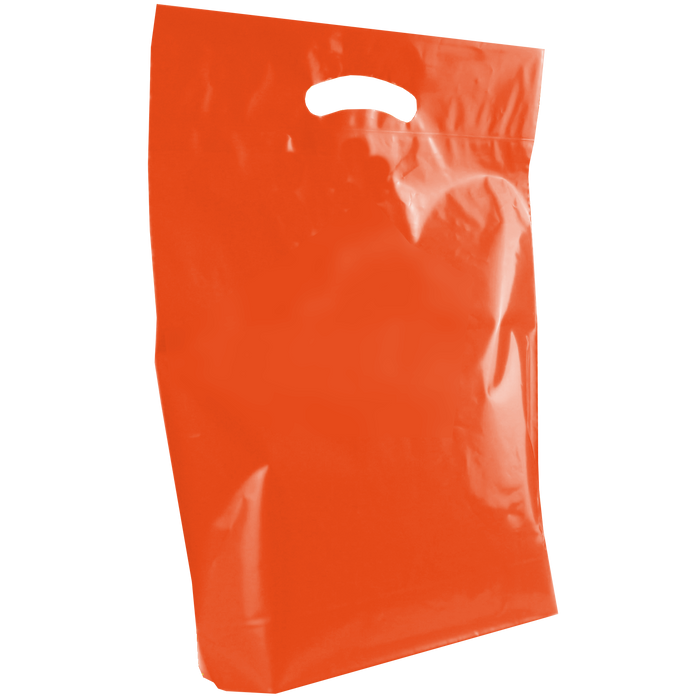 Orange Medium Recyclable Die Cut Plastic Bag