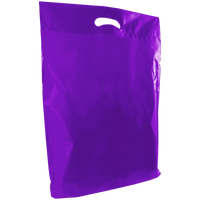 Purple Large Recyclable Die Cut Plastic Bag Thumb