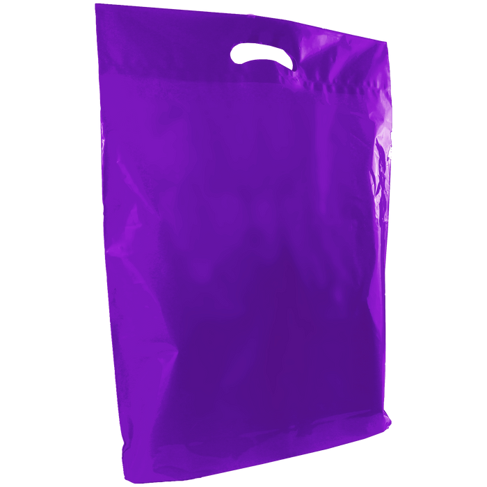 Purple Large Recyclable Die Cut Plastic Bag