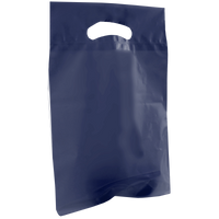 Navy Blue Small Recyclable Die Cut Plastic Bag Thumb