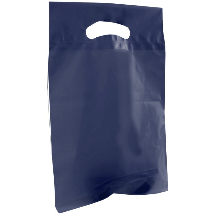 Navy Blue Small Recyclable Die Cut Plastic Bag