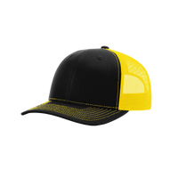 Black/Yellow Richardson Trucker Snapback Hat Thumb