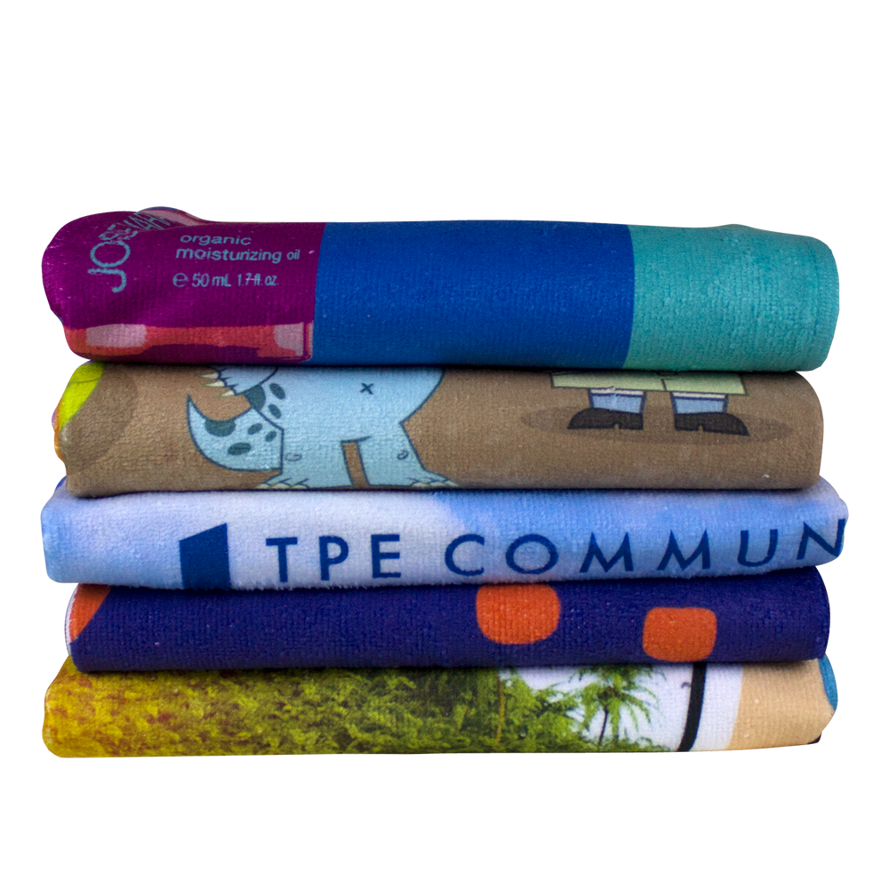 Custom printed beach discount towels no minimum