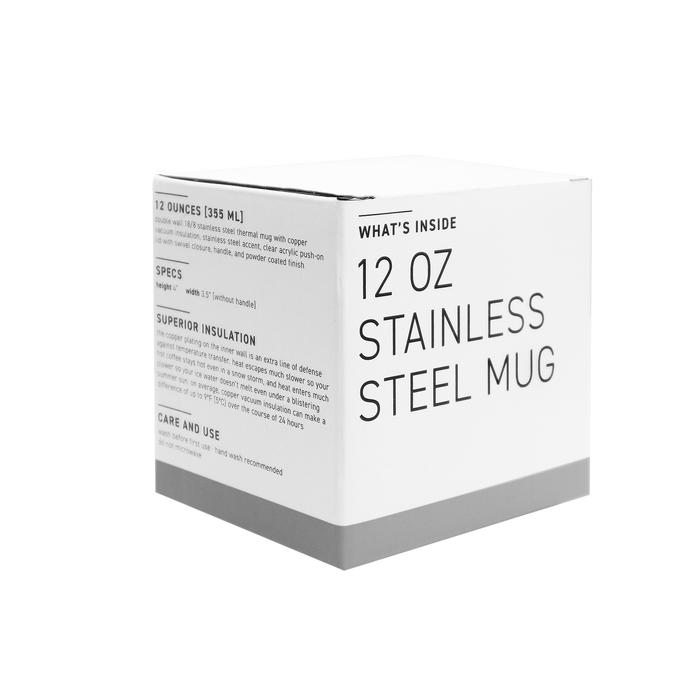 12 oz Double Wall 18/8 Stainless Steel Thermal Mug