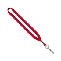 Red/White 3/4" Lanyard with Retractable Badge Reel Thumb