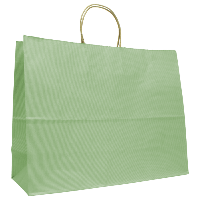Sage Extra Wide Matte Color Kraft Shopper Bag