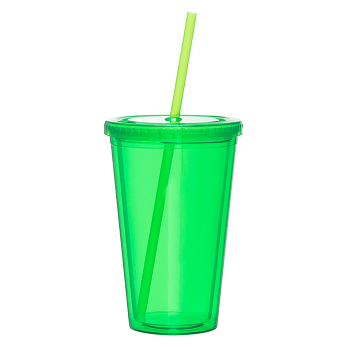 Apple Double Wall Tumbler with Straw