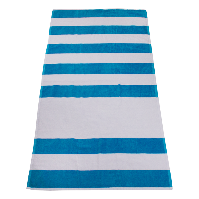 Turquoise Horizon Striped Beach Towel