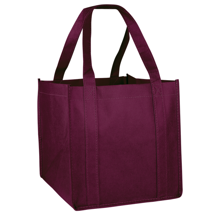 Burgundy Cube Grocery Tote