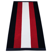 Red / Navy Hampton Striped Beach Towel Thumb