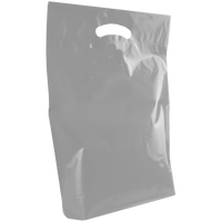 Gray Medium Recyclable Die Cut Plastic Bag Thumb