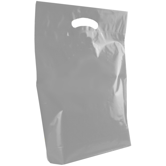 Gray Medium Recyclable Die Cut Plastic Bag