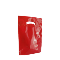 Red Small Eco-Friendly Die Cut Plastic Bag Thumb