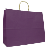 Purple Extra Wide Matte Color Kraft Shopper Bag Thumb