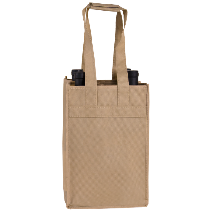 Light Khaki 4 Bottle Wine Tote