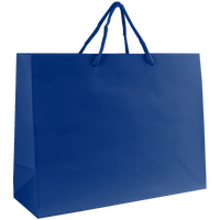 Royal Blue Medium Glossy Shopper Bag Thumb