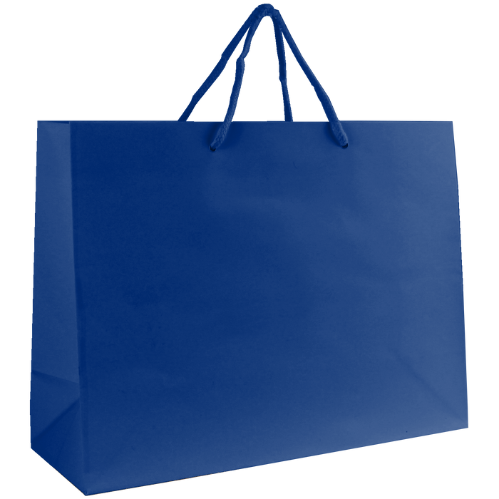 Royal Blue Medium Glossy Shopper Bag