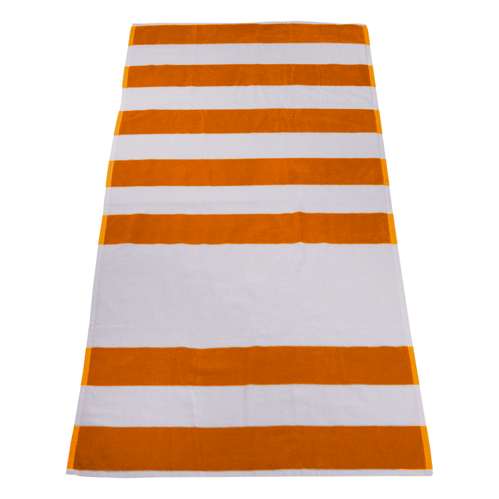 Orange Horizon Striped Beach Towel