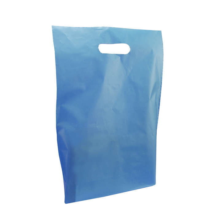 Blue Medium Frosted Die Cut Bag